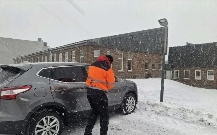 ACED Miljø team member carrying out a winter site inspection