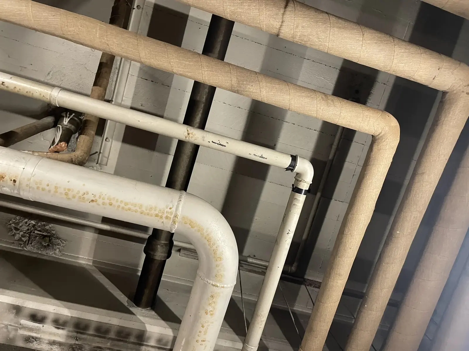 Pipe bends and overhead services