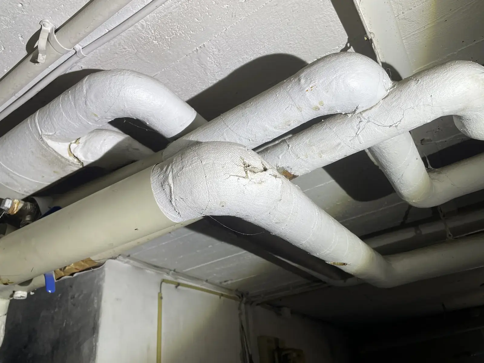 Insulated services in a basement area